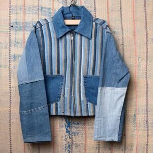 Custom upcycled cropped jacket reworked